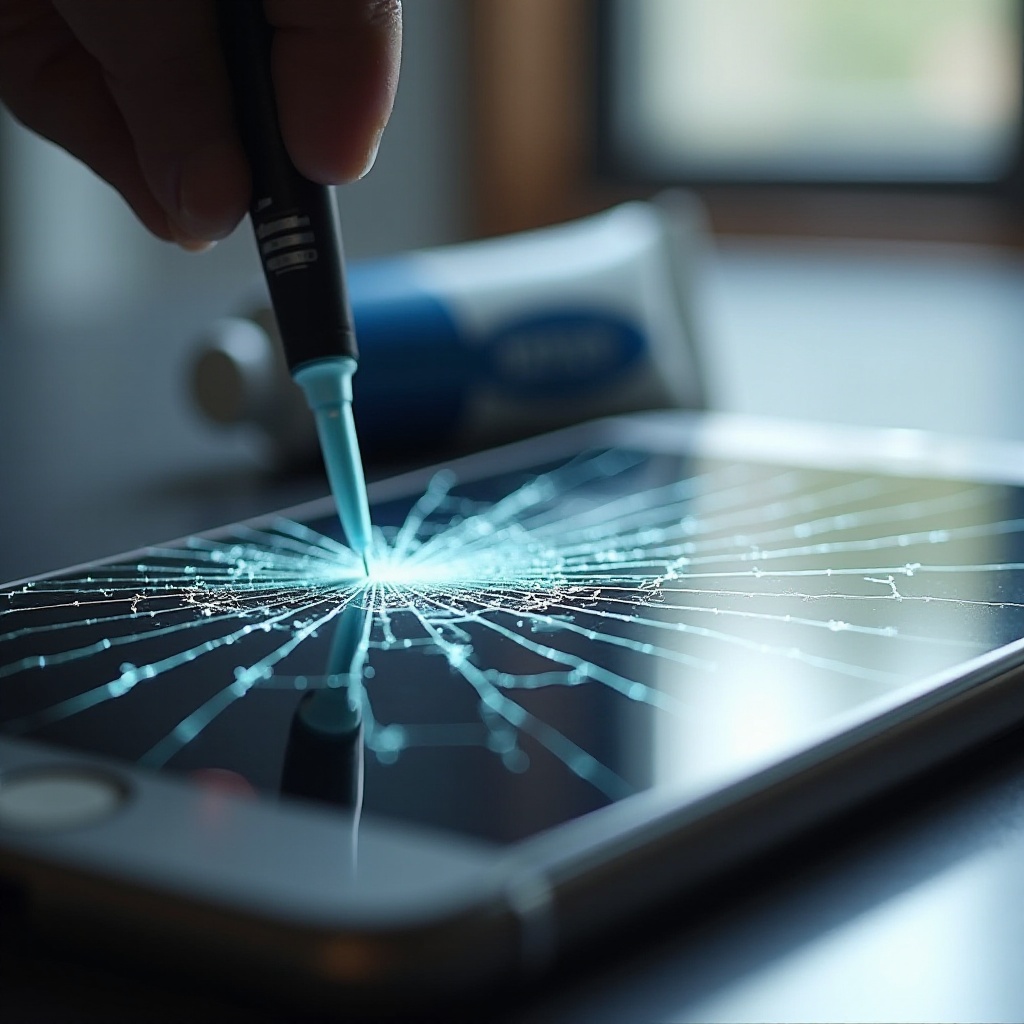 cracked phone screen glue