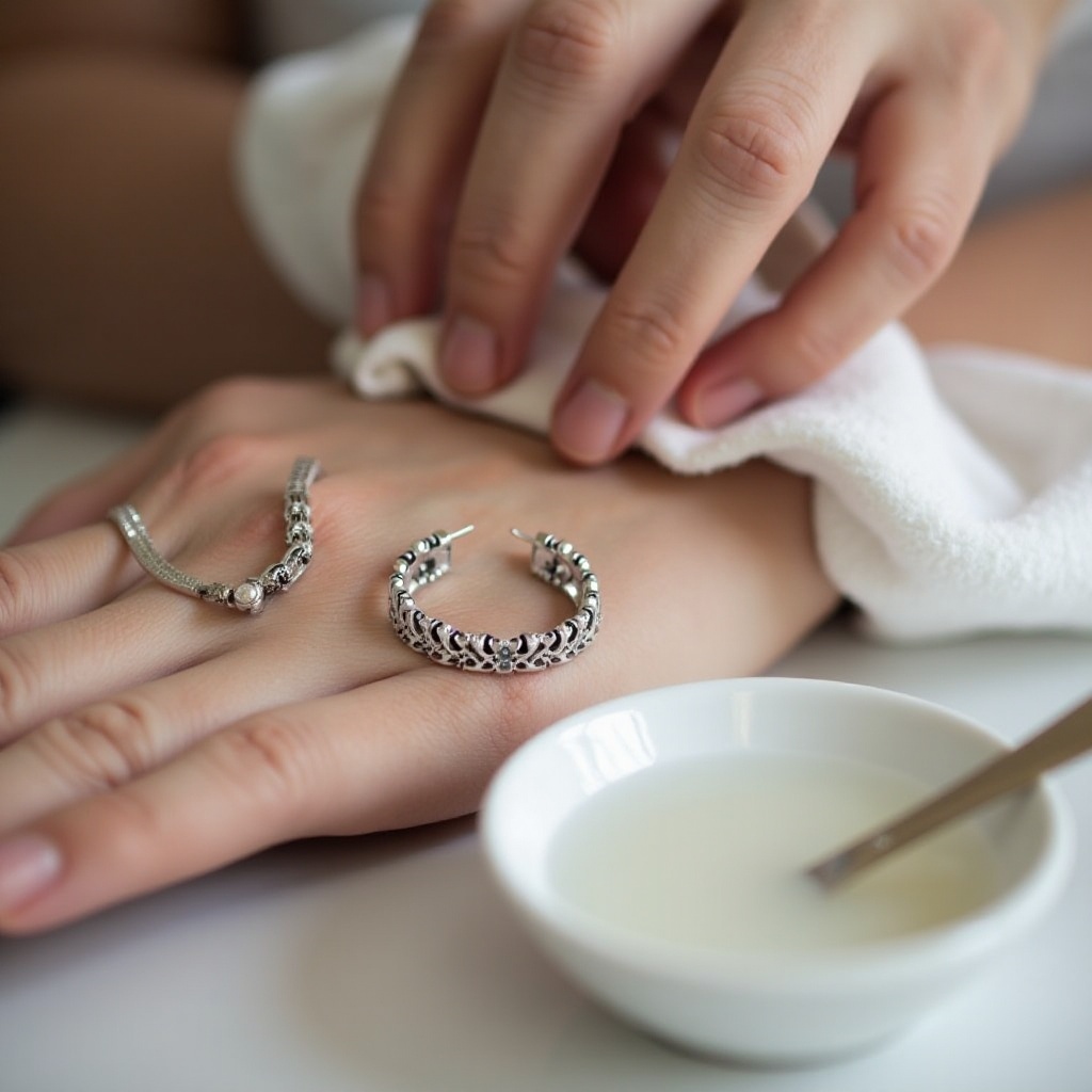 how to polish silver necklace