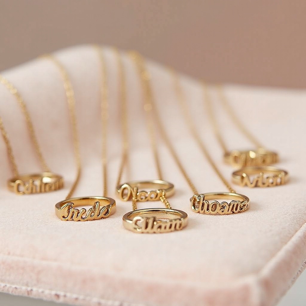 necklace with name rings